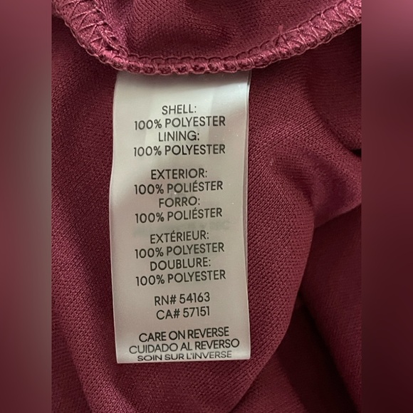 Calvin Klein Faux Wrap V-Neck Magenta Floral Print Long Sleeve Midi Dress 18W - Picture 9 of 10